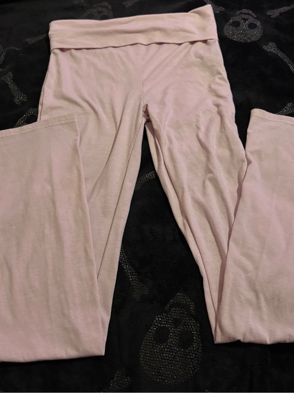 Flared Forever 21 Light Pink Fold-Over Waist Leggings